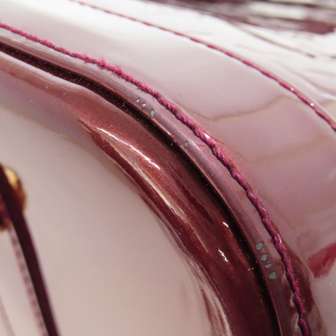 LOUIS VUITTON Tote Bag Vernis Red Alma MM Women Used Authentic