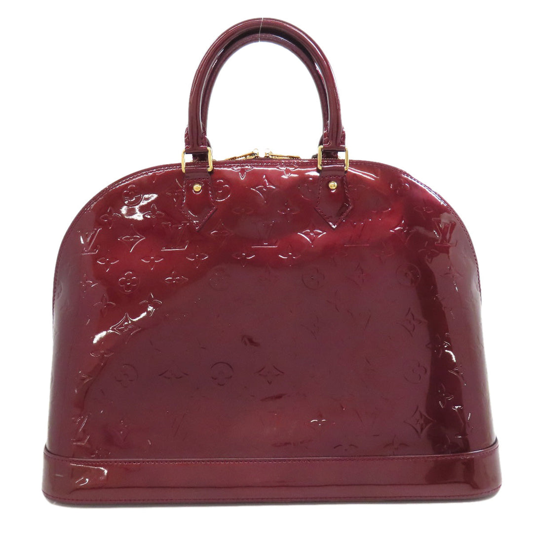 LOUIS VUITTON Tote Bag Vernis Red Alma MM Women Used Authentic