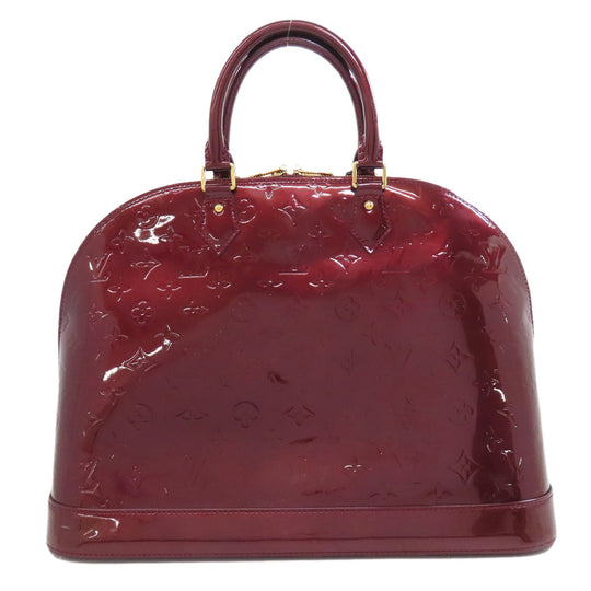 LOUIS VUITTON Tote Bag Vernis Red Alma MM Women Used Authentic