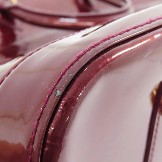 LOUIS VUITTON Tote Bag Vernis Red Alma MM Women Used Authentic