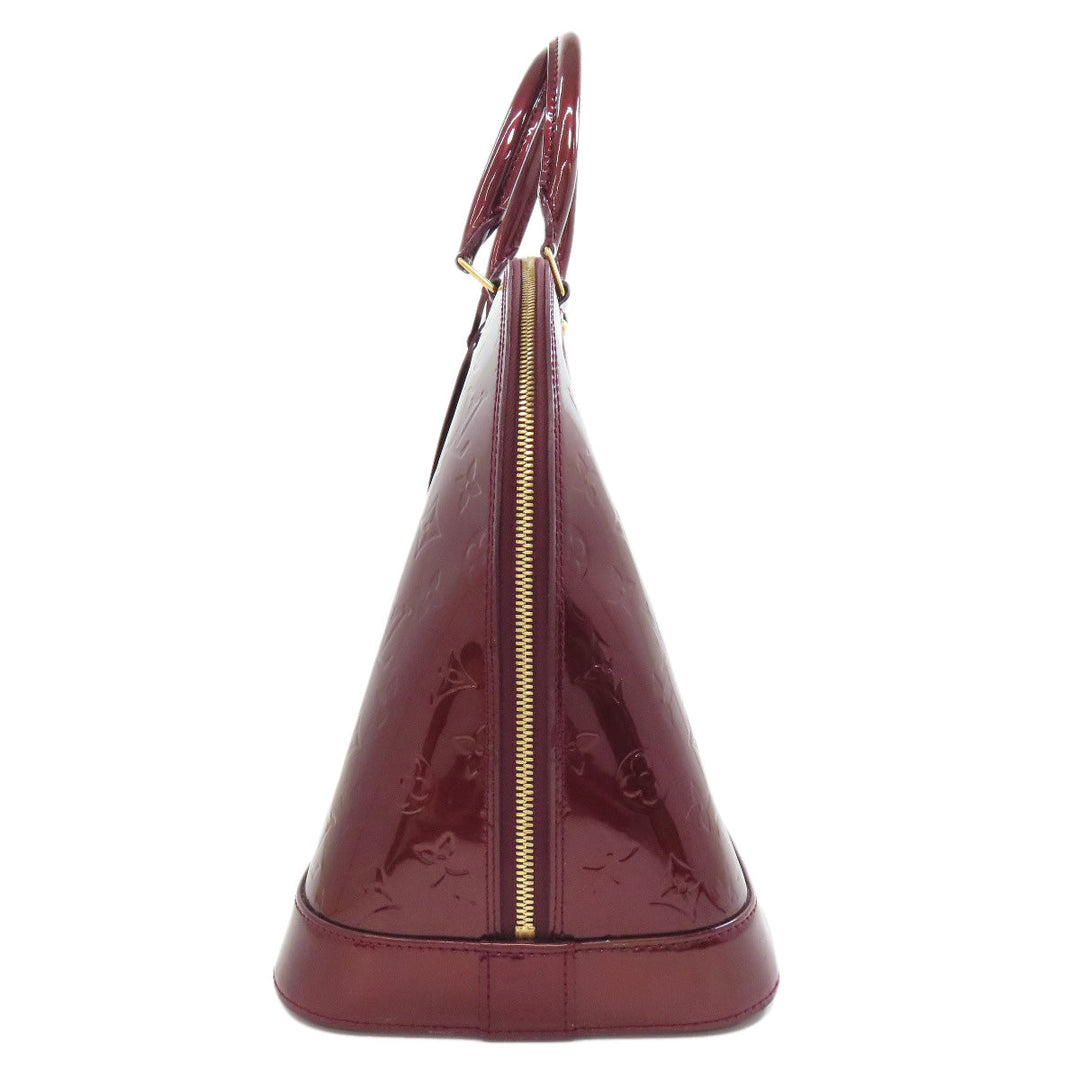 LOUIS VUITTON Tote Bag Vernis Red Alma MM Women Used Authentic
