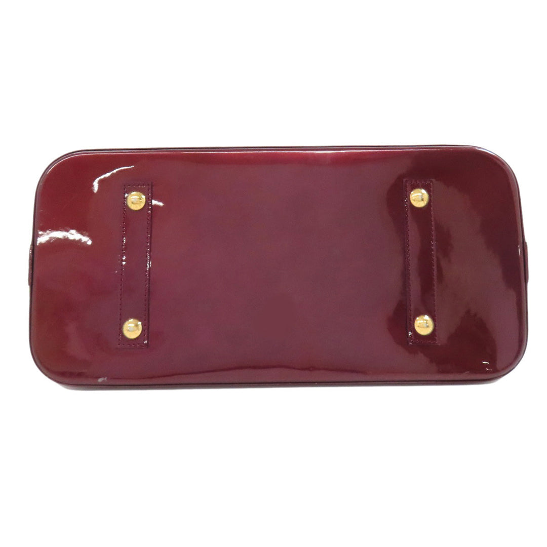 LOUIS VUITTON Tote Bag Vernis Red Alma MM Women Used Authentic