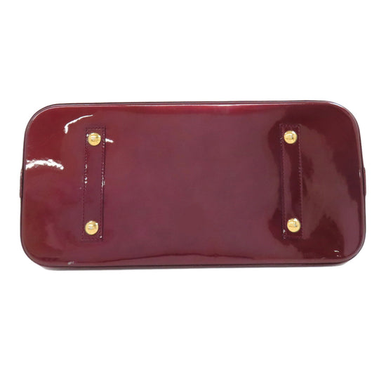 LOUIS VUITTON Tote Bag Vernis Red Alma MM Women Used Authentic