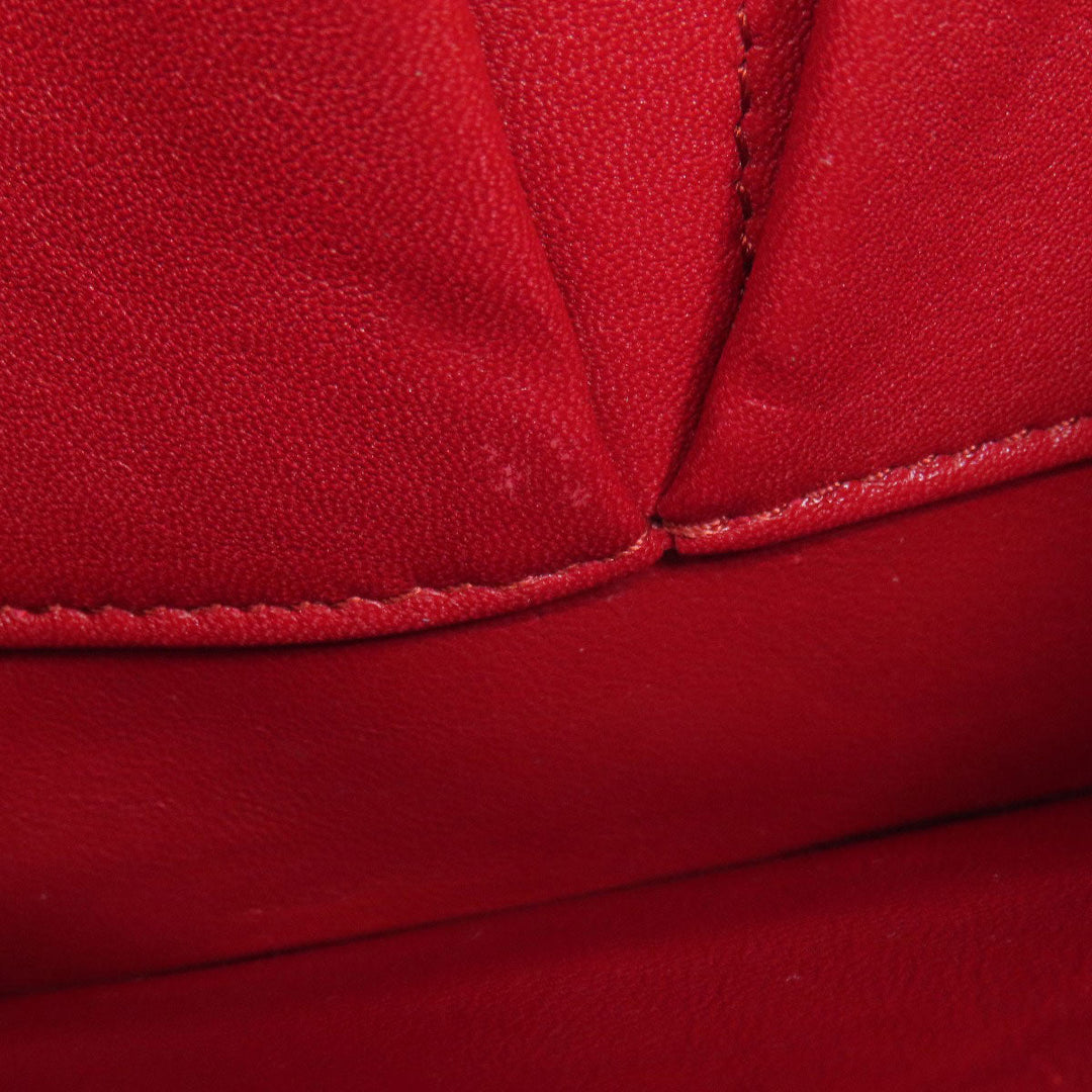 CELINE Shoulder Bag leather Red Classic box