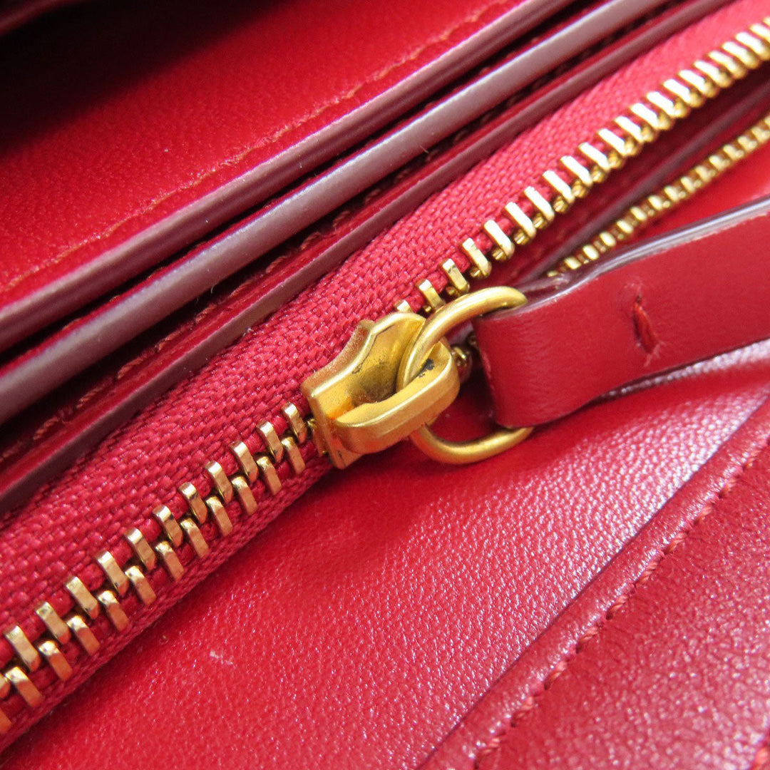 CELINE Shoulder Bag leather Red Classic box