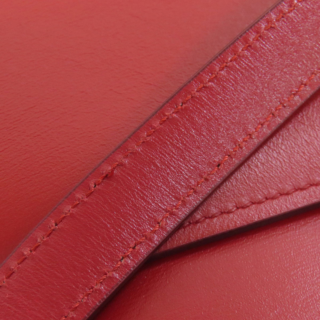 CELINE Shoulder Bag leather Red Classic box