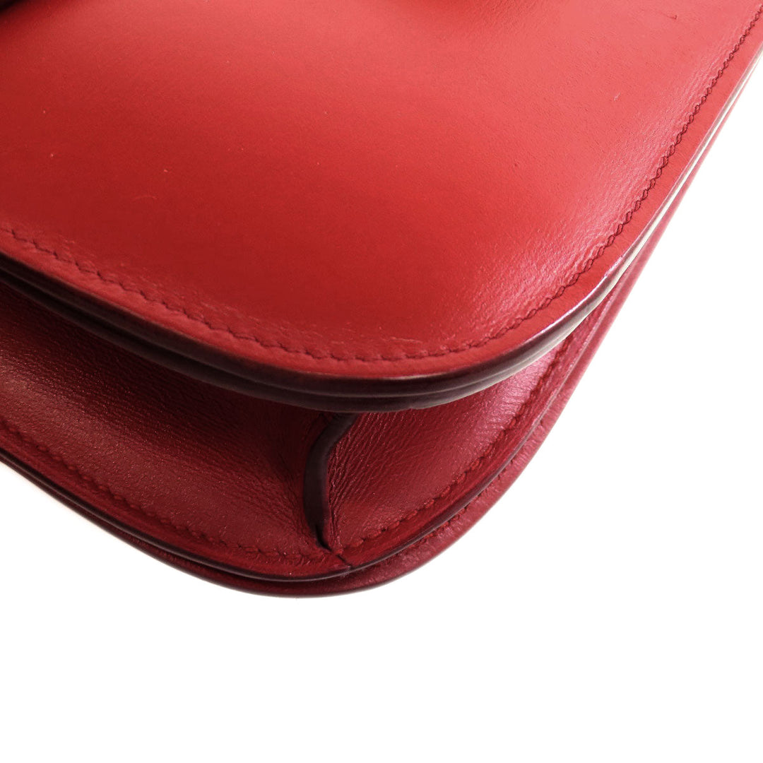 CELINE Shoulder Bag leather Red Classic box
