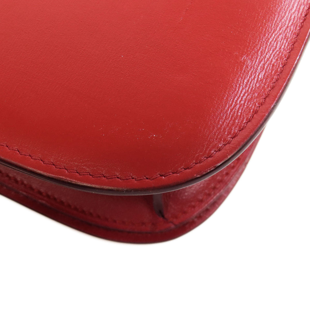 CELINE Shoulder Bag leather Red Classic box