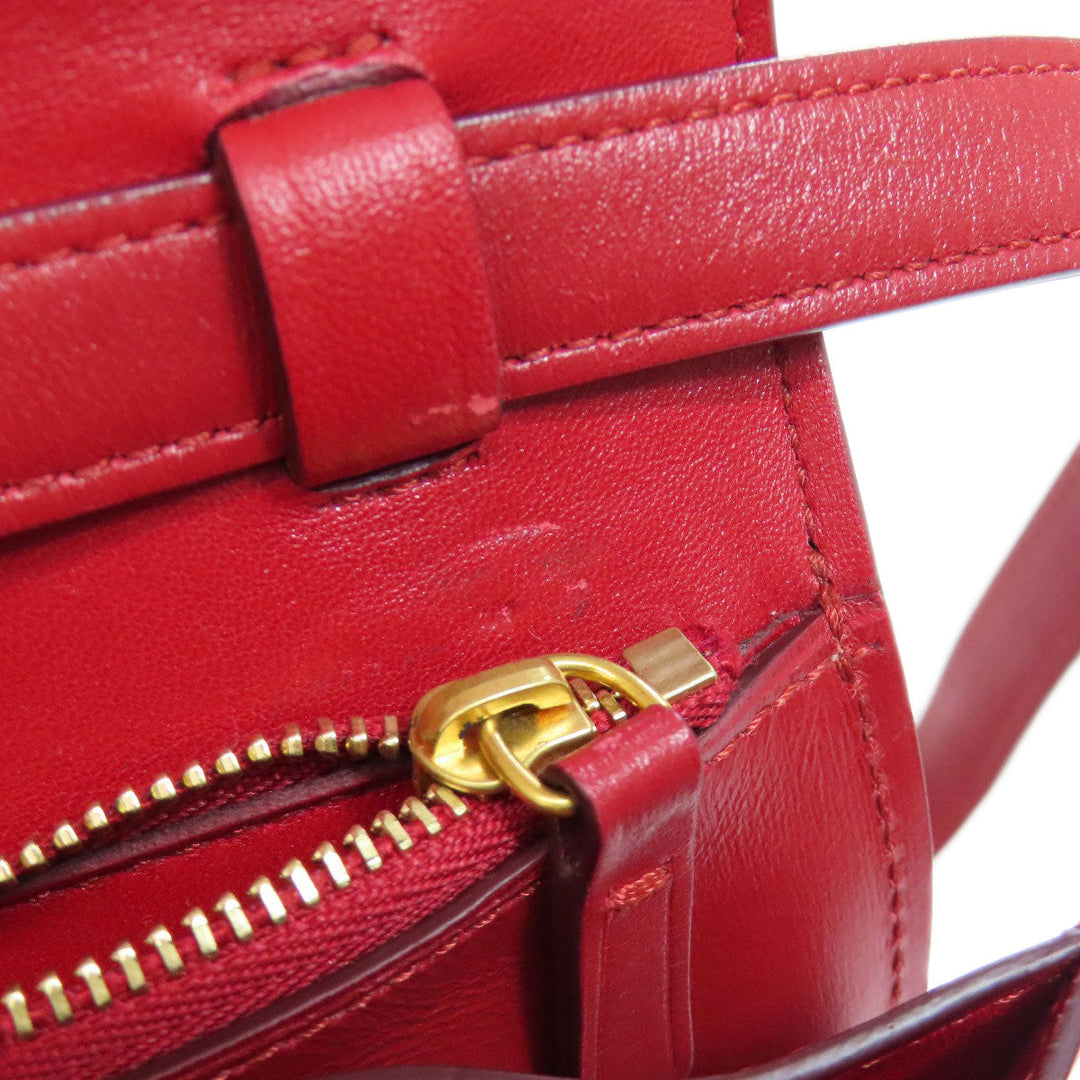 CELINE Shoulder Bag leather Red Classic box