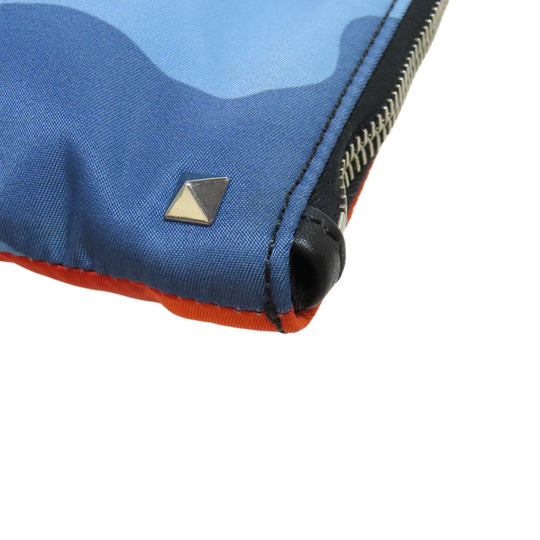 VALENTINO business bag Nylon blue Camouflage Pattern mens Used Authentic