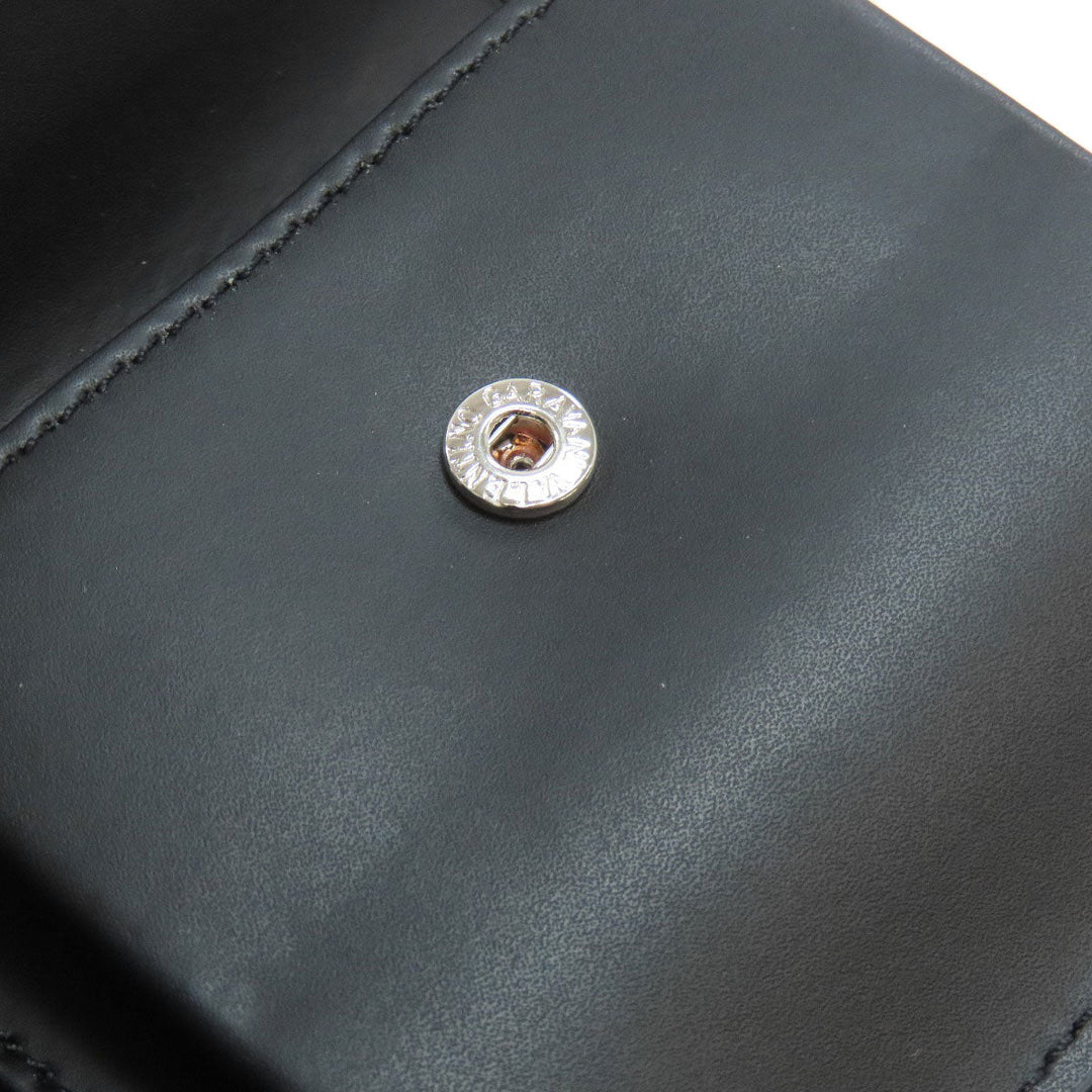 VALENTINO Bifold Wallet leather black logo mens Used Authentic