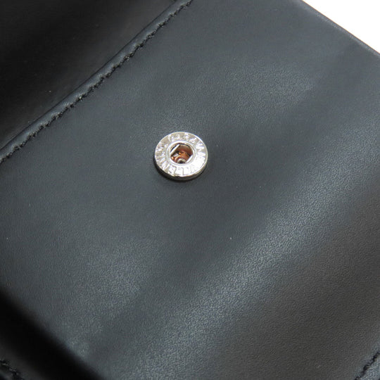 VALENTINO Bifold Wallet leather black logo mens Used Authentic