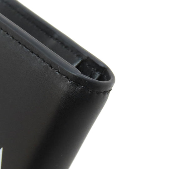 VALENTINO Bifold Wallet leather black logo mens Used Authentic