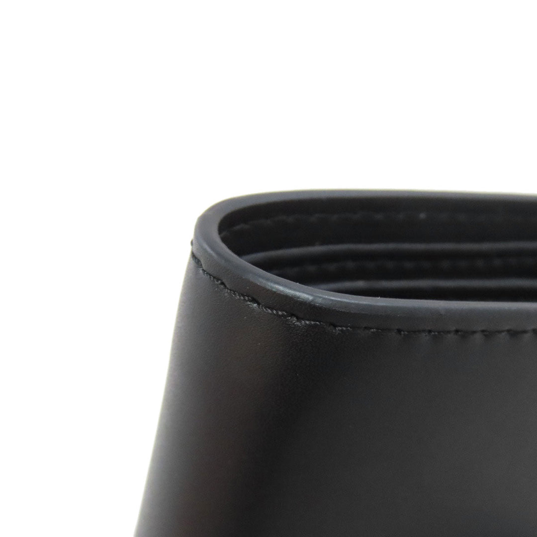 VALENTINO Bifold Wallet leather black logo mens Used Authentic