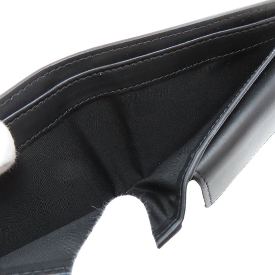 VALENTINO Bifold Wallet leather black logo mens Used Authentic