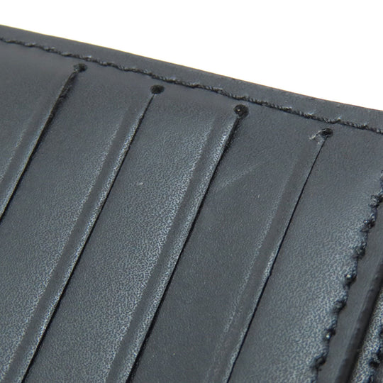 VALENTINO Bifold Wallet leather black logo mens Used Authentic