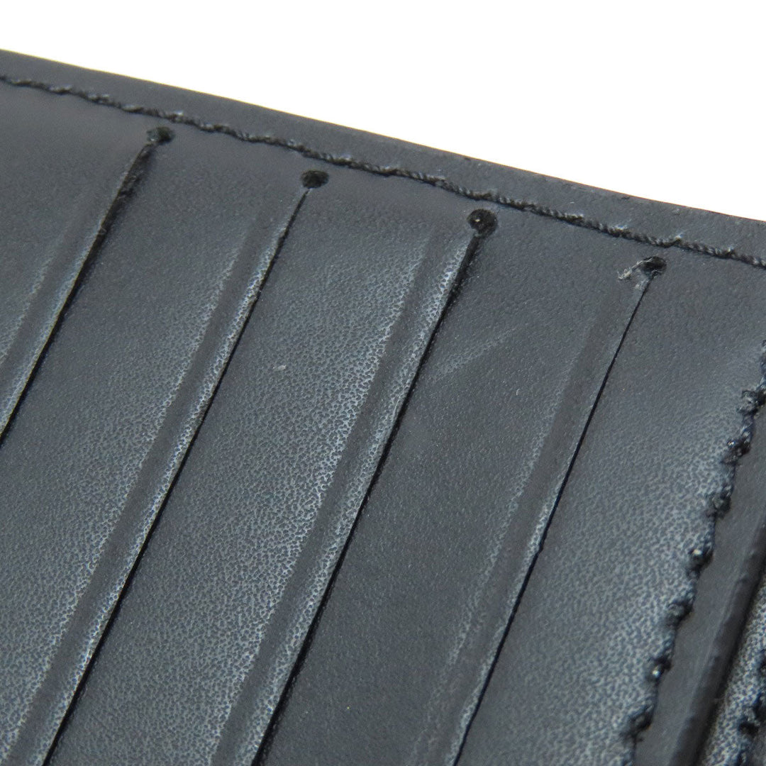 VALENTINO Bifold Wallet leather black logo mens Used Authentic