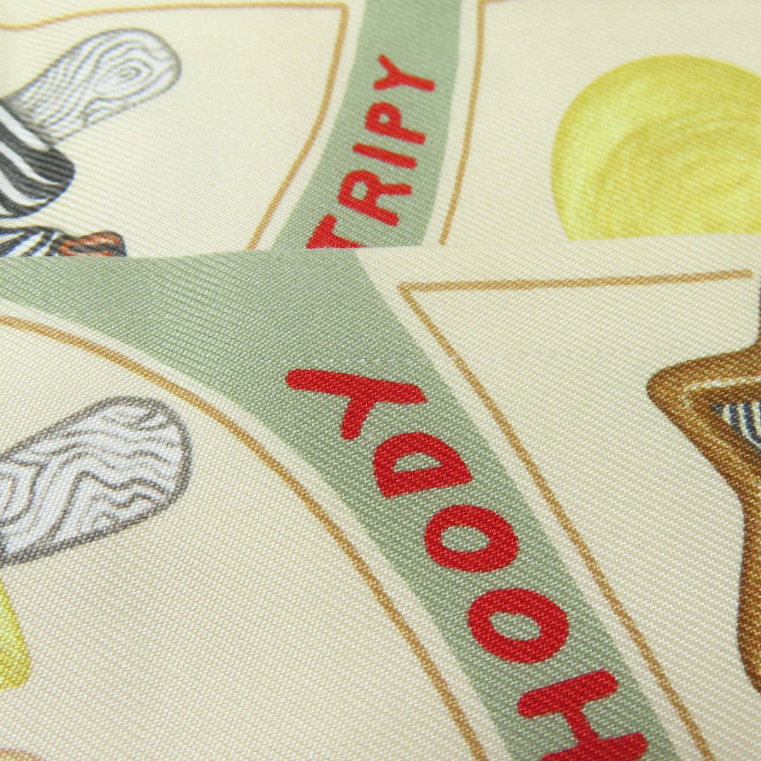 HERMES scarf silk Brown Twilly Women Used Authentic
