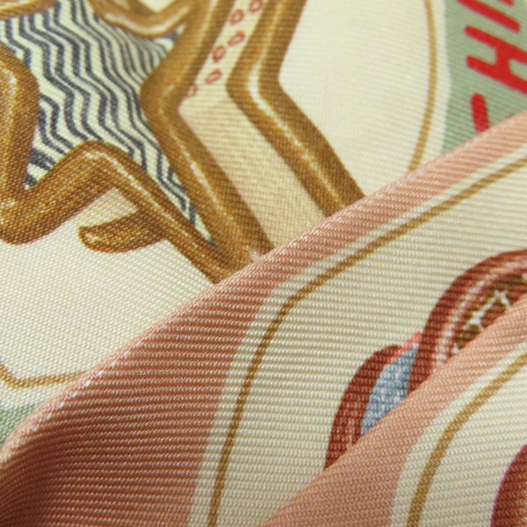 HERMES scarf silk Brown Twilly Women Used Authentic