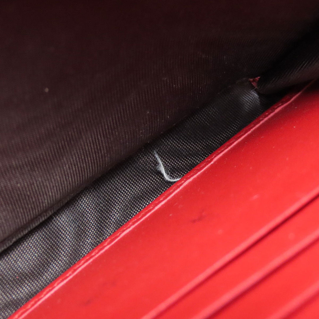 GUCCI Long Wallet Purse 476084 leather Red Sylvie Continental Women Used Authentic