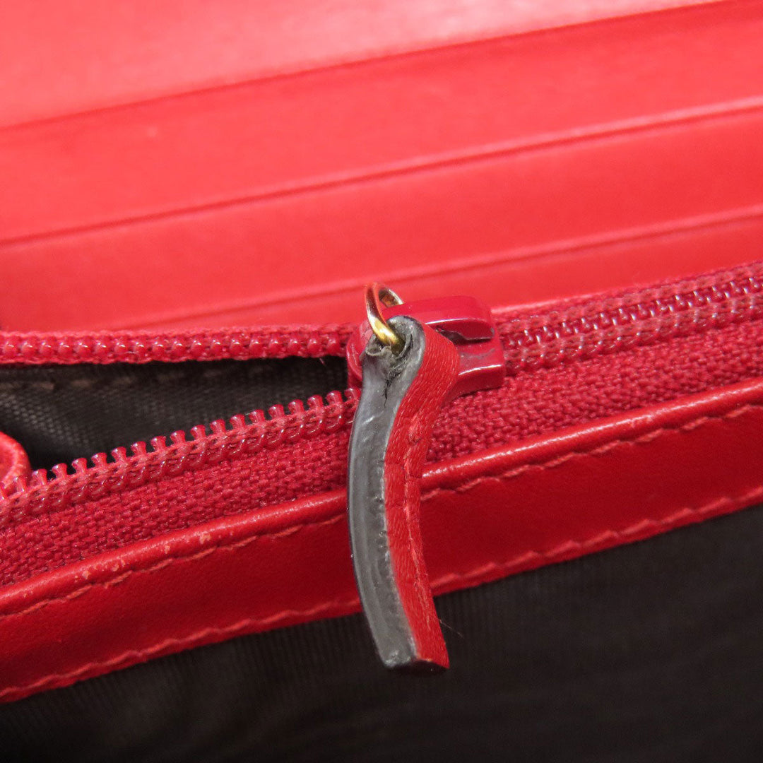 GUCCI Long Wallet Purse 476084 leather Red Sylvie Continental Women Used Authentic