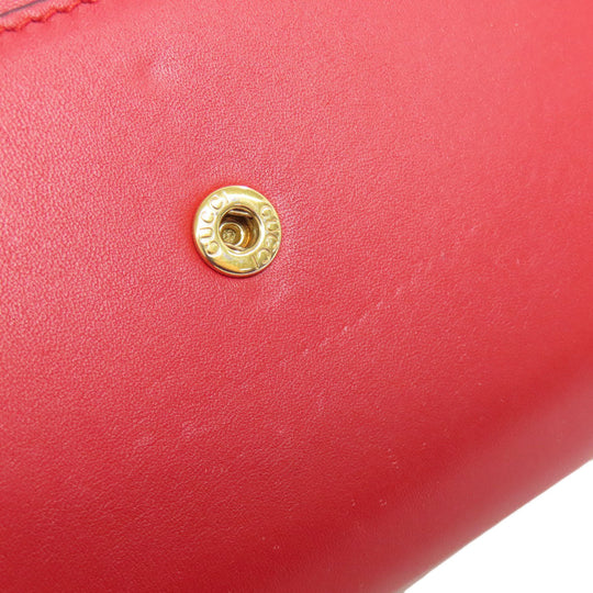 GUCCI Long Wallet Purse 476084 leather Red Sylvie Continental Women Used Authentic