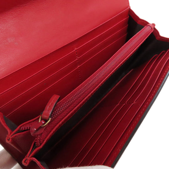 GUCCI Long Wallet Purse 476084 leather Red Sylvie Continental Women Used Authentic