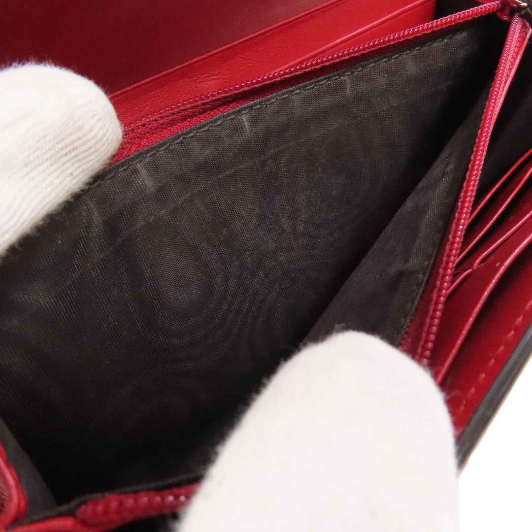 GUCCI Long Wallet Purse 476084 leather Red Sylvie Continental Women Used Authentic