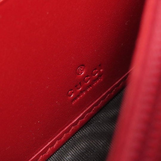 GUCCI Long Wallet Purse 476084 leather Red Sylvie Continental Women Used Authentic