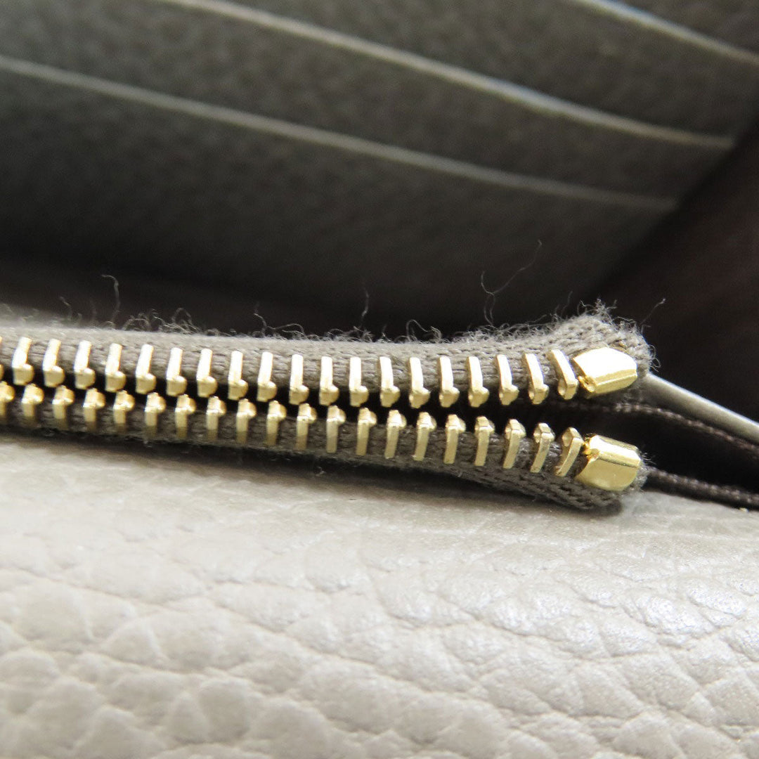 GUCCI Long Wallet Purse 510314 leather gray Outlet Chain Wallet Interlocking G Women Used Authentic