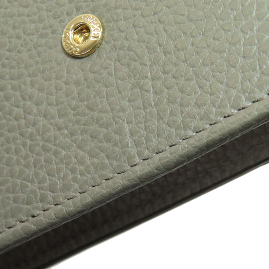 GUCCI Long Wallet Purse 510314 leather gray Outlet Chain Wallet Interlocking G Women Used Authentic