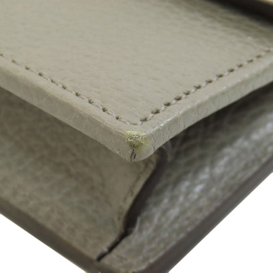 GUCCI Long Wallet Purse 510314 leather gray Outlet Chain Wallet Interlocking G Women Used Authentic