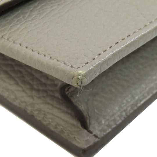 GUCCI Long Wallet Purse 510314 leather gray Outlet Chain Wallet Interlocking G Women Used Authentic