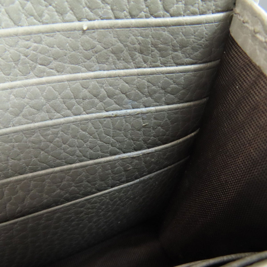 GUCCI Long Wallet Purse 510314 leather gray Outlet Chain Wallet Interlocking G Women Used Authentic