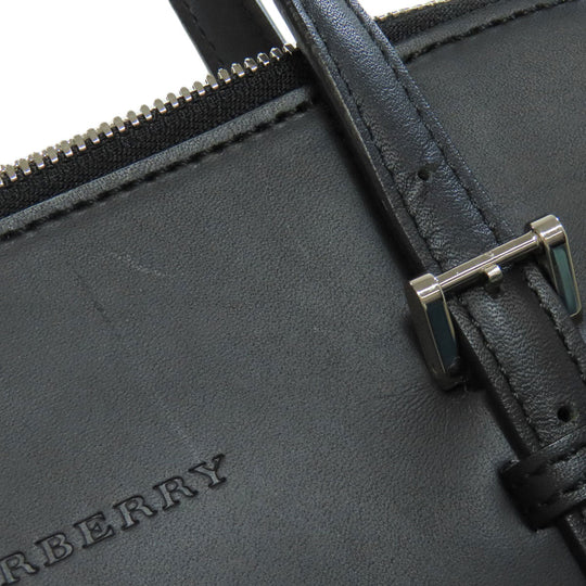 BURBERRY Handbag leather black Women Used Authentic