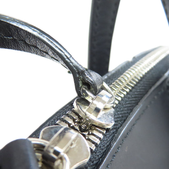 BURBERRY Handbag leather black Women Used Authentic