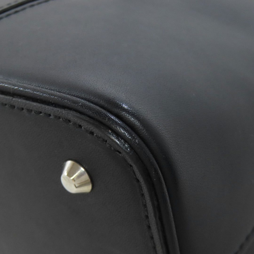 BURBERRY Handbag leather black Women Used Authentic