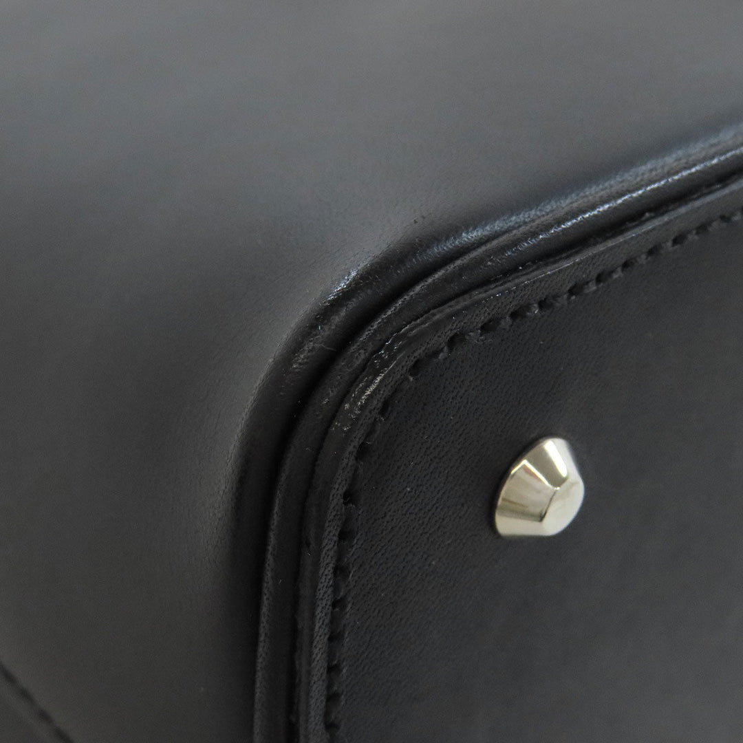 BURBERRY Handbag leather black Women Used Authentic