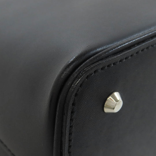 BURBERRY Handbag leather black Women Used Authentic