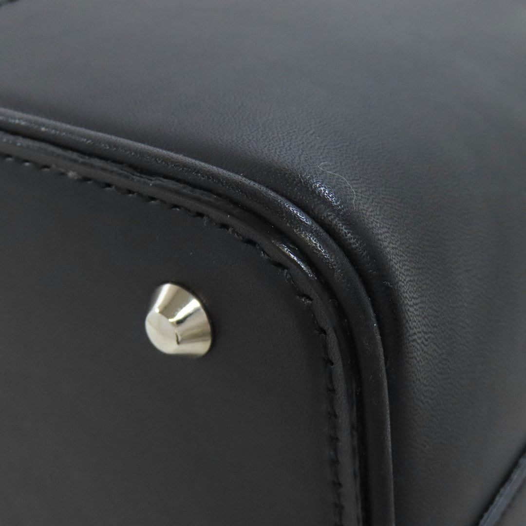 BURBERRY Handbag leather black Women Used Authentic