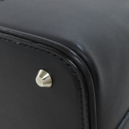 BURBERRY Handbag leather black Women Used Authentic