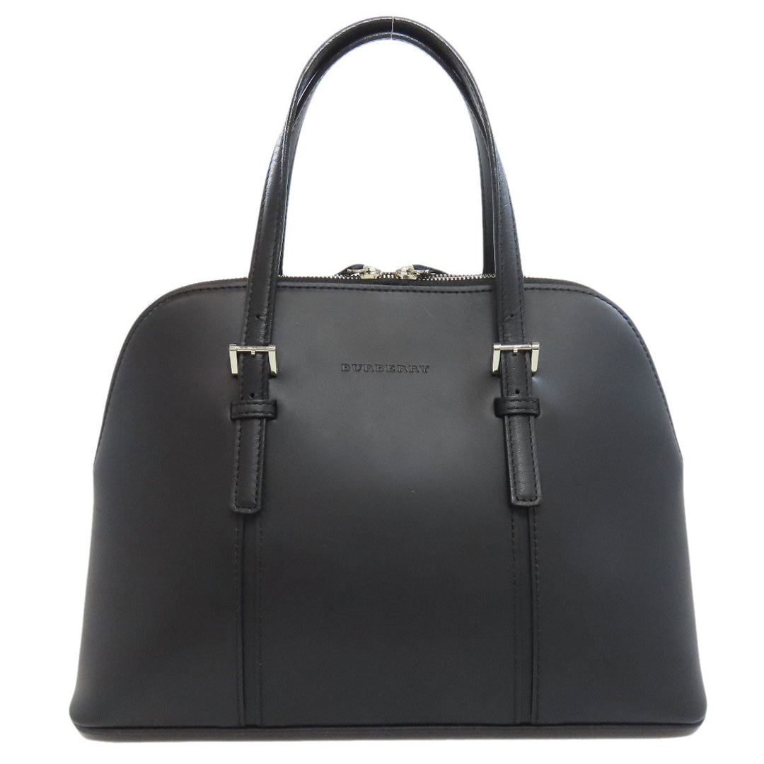 BURBERRY Handbag leather black Women Used Authentic