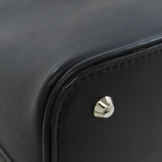 BURBERRY Handbag leather black Women Used Authentic