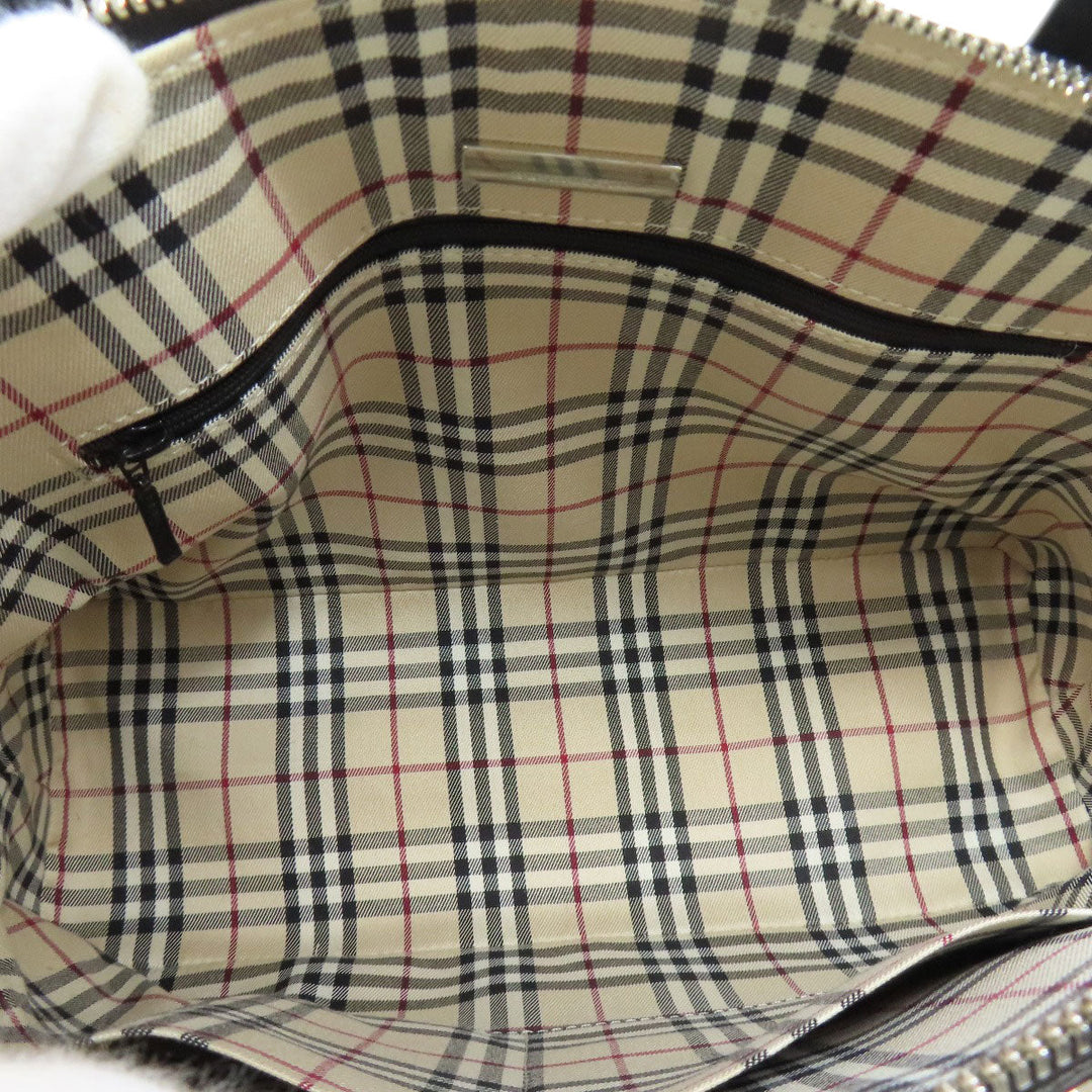 BURBERRY Handbag leather black Women Used Authentic