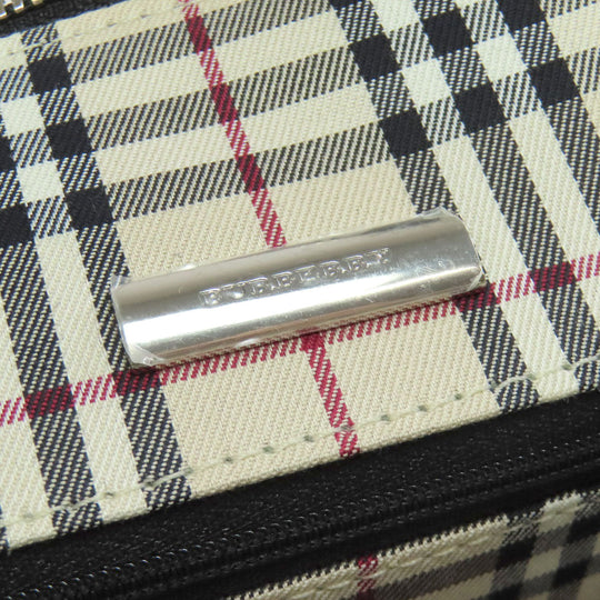 BURBERRY Handbag leather black Women Used Authentic