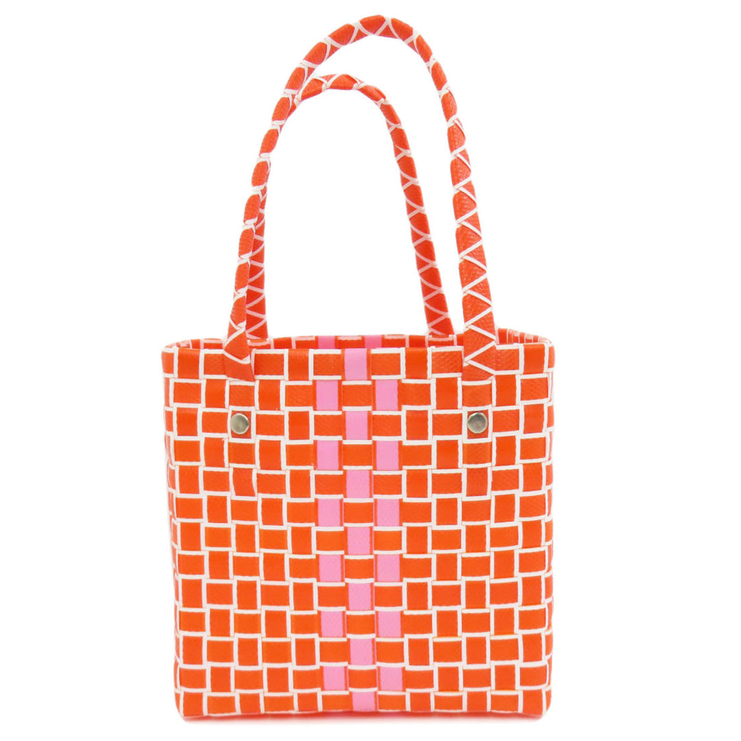 MARNI Handbag polypropylene Orange logo Women Used Authentic