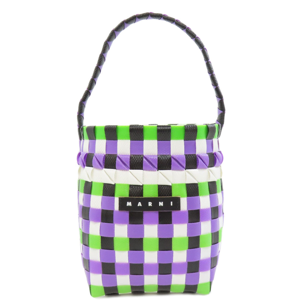 MARNI Handbag polypropylene purple logo Women Used Authentic