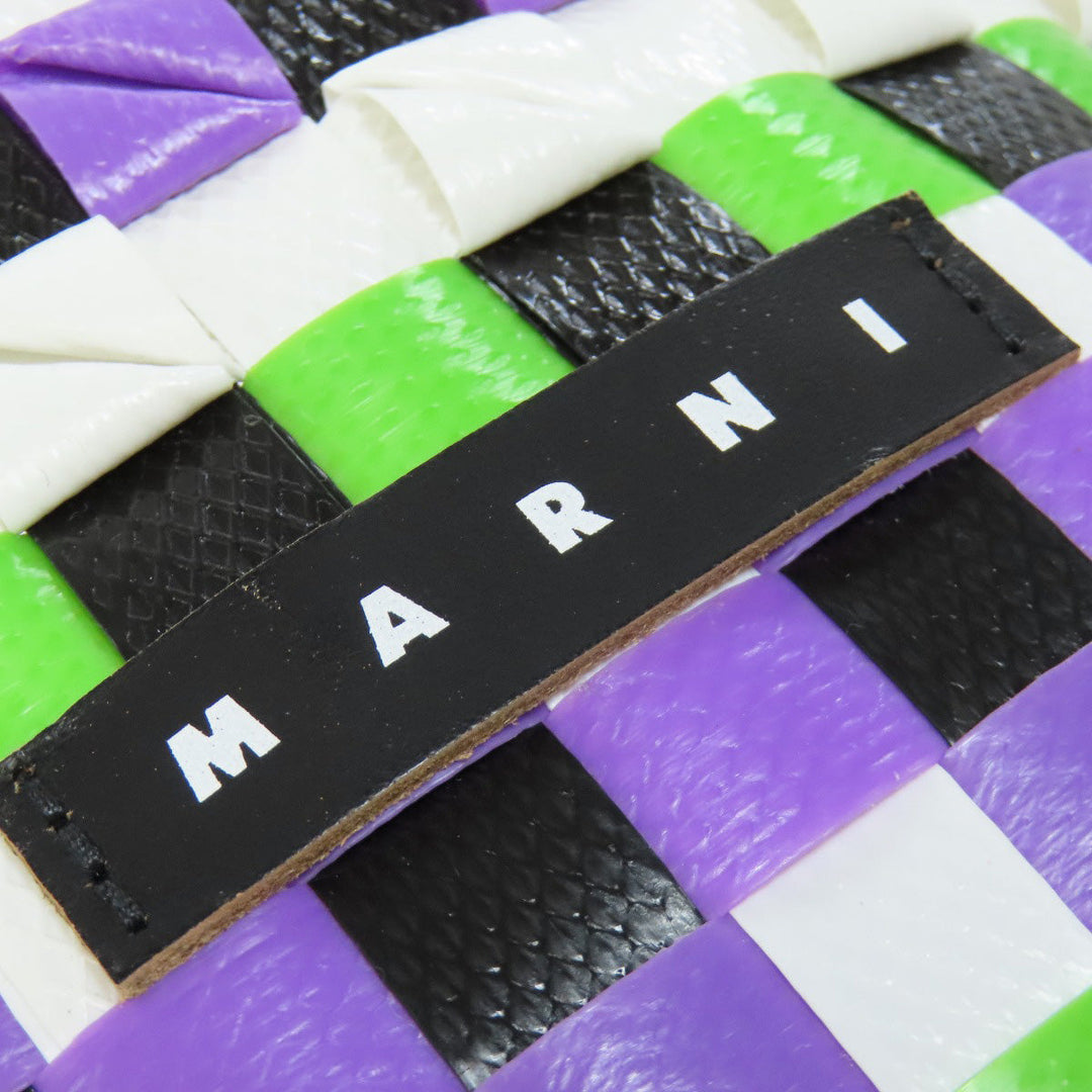 MARNI Handbag polypropylene purple logo Women Used Authentic