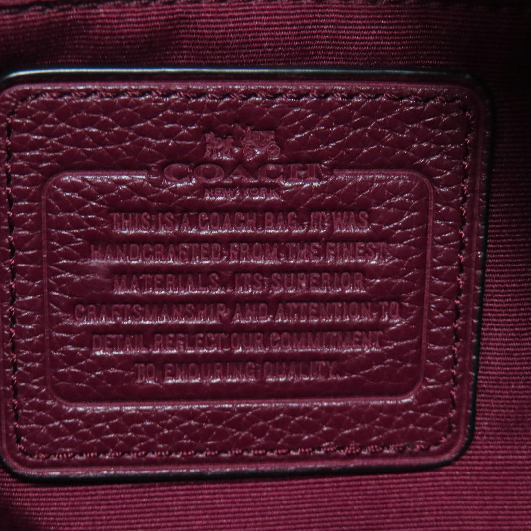 COACH Handbag F38250 leather Red one belt 2WAY Women Used Authentic