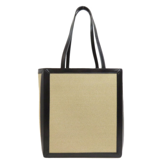 CELINE Tote Bag canvas beige logo Women Used Authentic